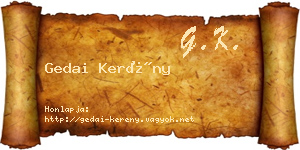 Gedai Kerény névjegykártya